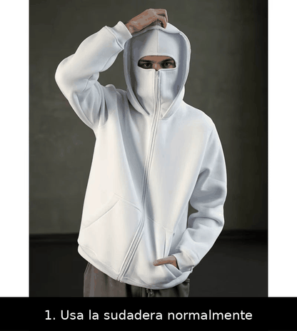 Sudadera cortaviento de invierno para hombre con capucha y cremallera, ideal para outdoor y running.